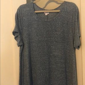 LuLaRoe Carly High-Low dress, blue heather, 2xl